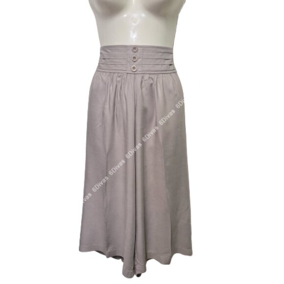 Capri Pants Culottes Silver Grey Pants Skirt- Size S, Size XXL - NEW with Tags - Picture 1 of 11